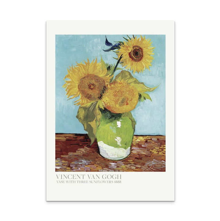 Vase With Three Sunflowers Art Print