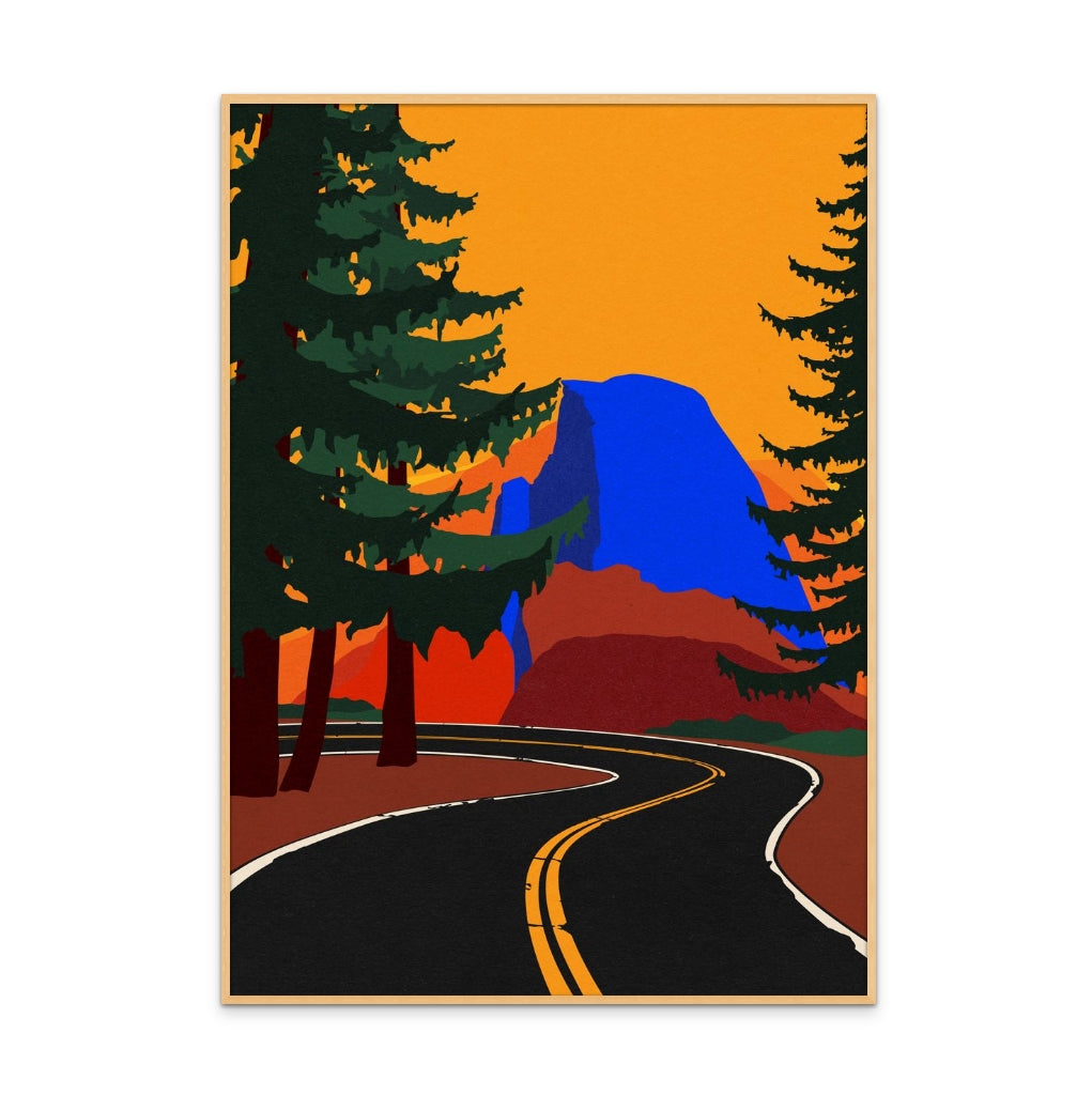 Clacier Road With Half Dome Art Print