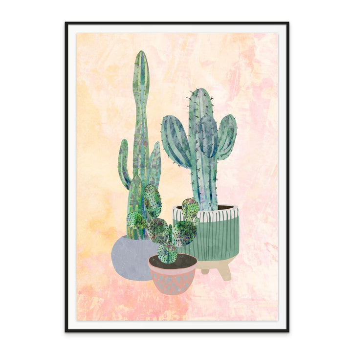 Boho Cactus Trio Art Print