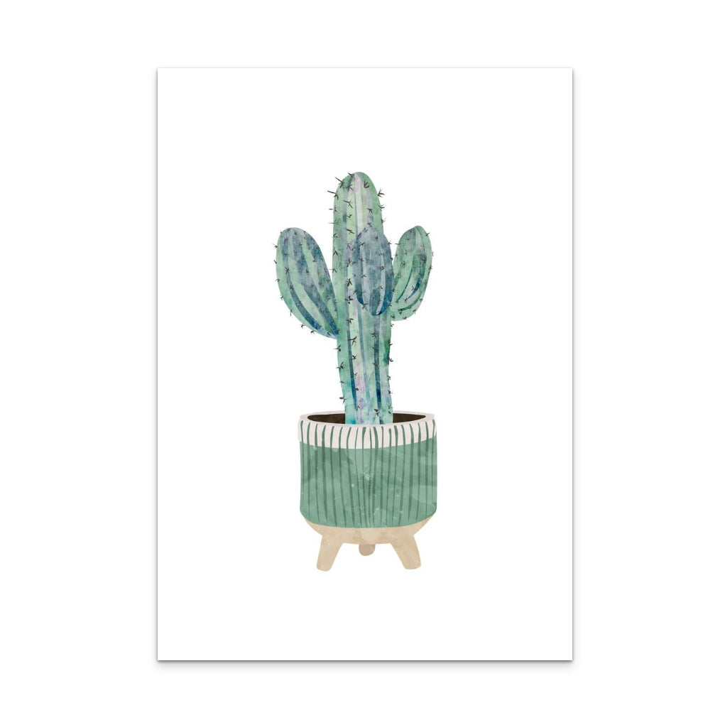 Boho scandi cactus 1 Art Print