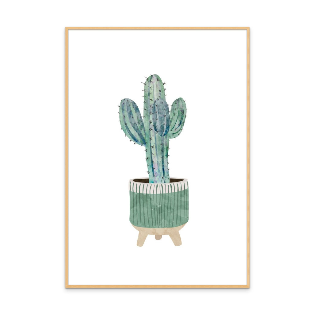 Boho scandi cactus 1 Art Print