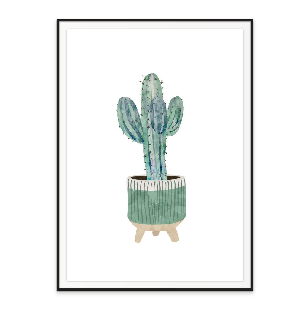 Boho scandi cactus 1 Art Print