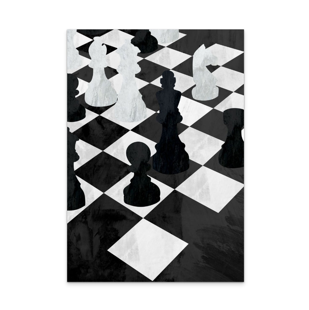 Chess black and white Art Print