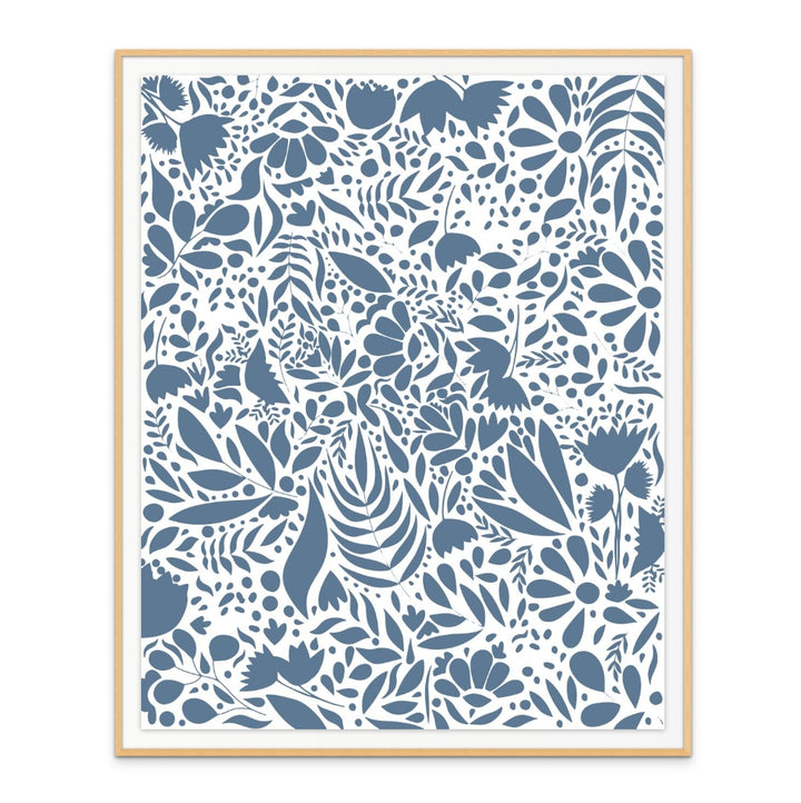 Scandi blue white pattern 2 Art Print