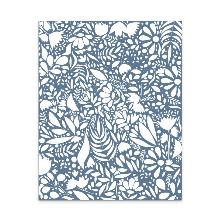 Scandi blue white pattern Art Print