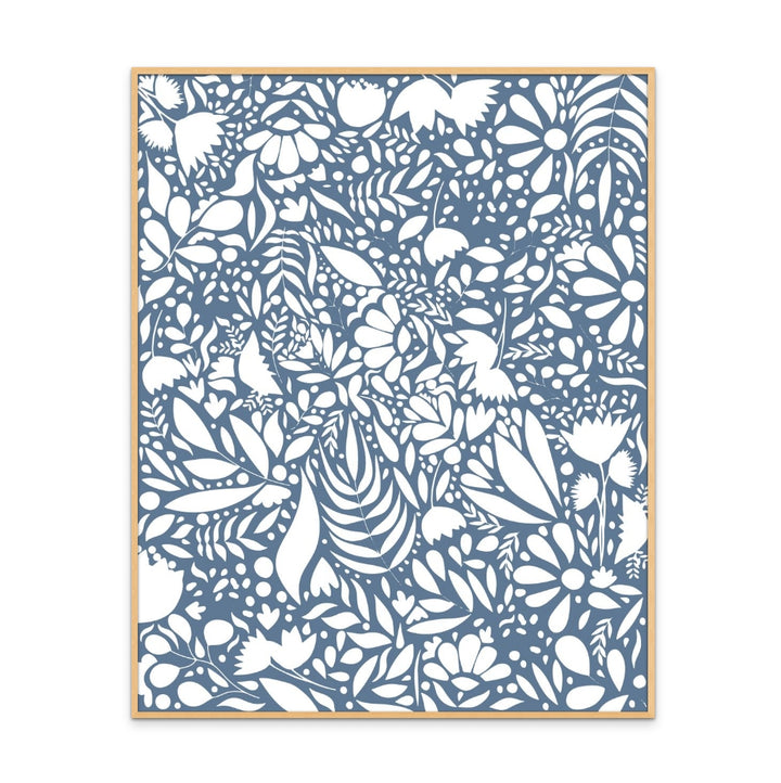 Scandi blue white pattern Art Print