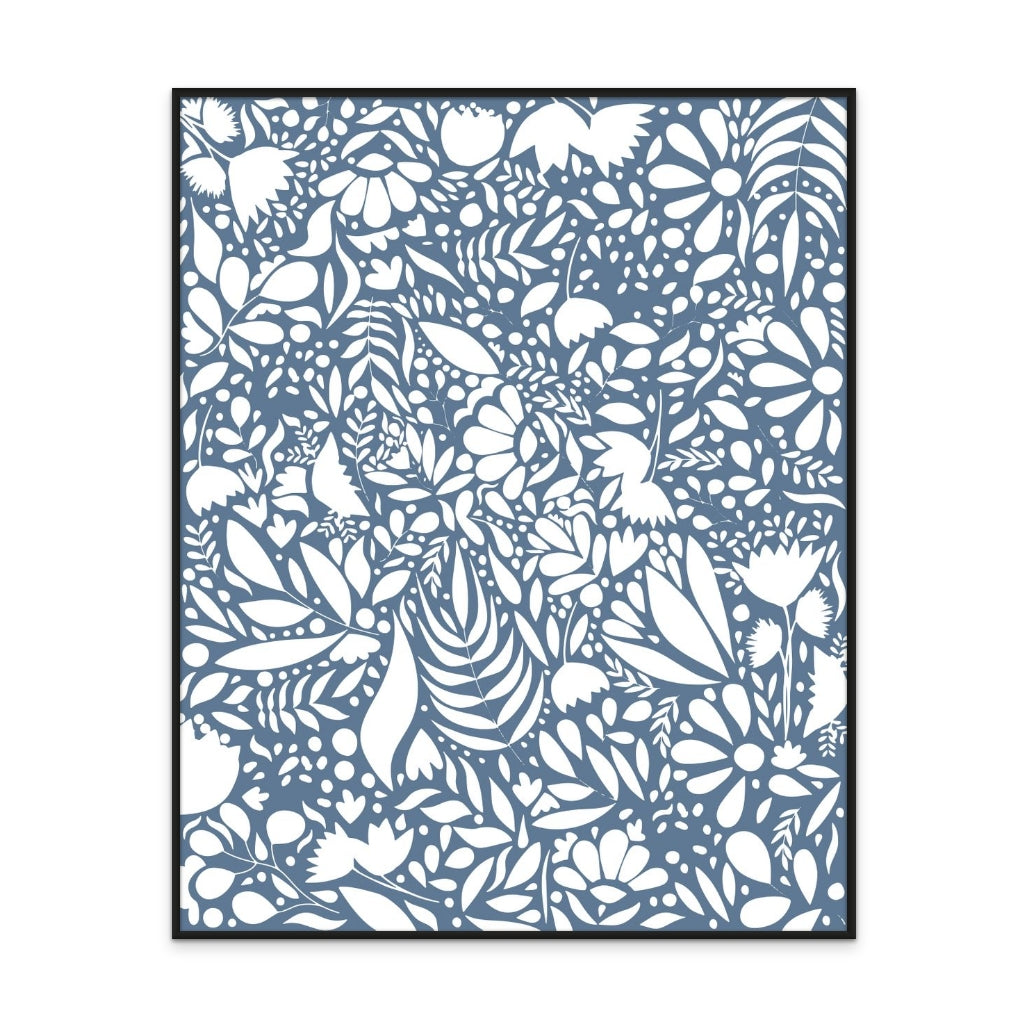 Scandi blue white pattern  Art Print