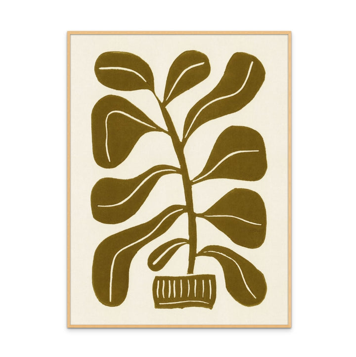 Linocut Houseplant #2 Art Print