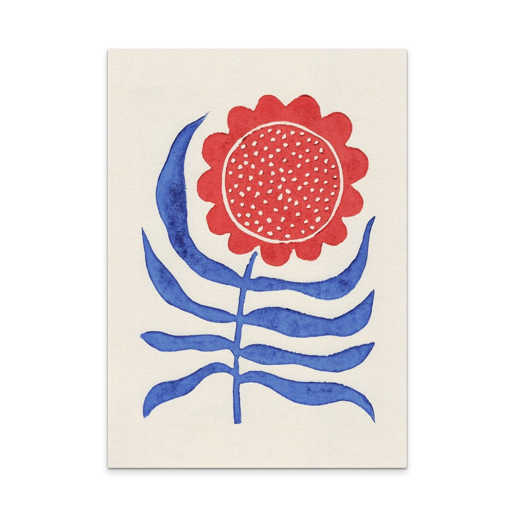 Red Flower / Lino Art Print