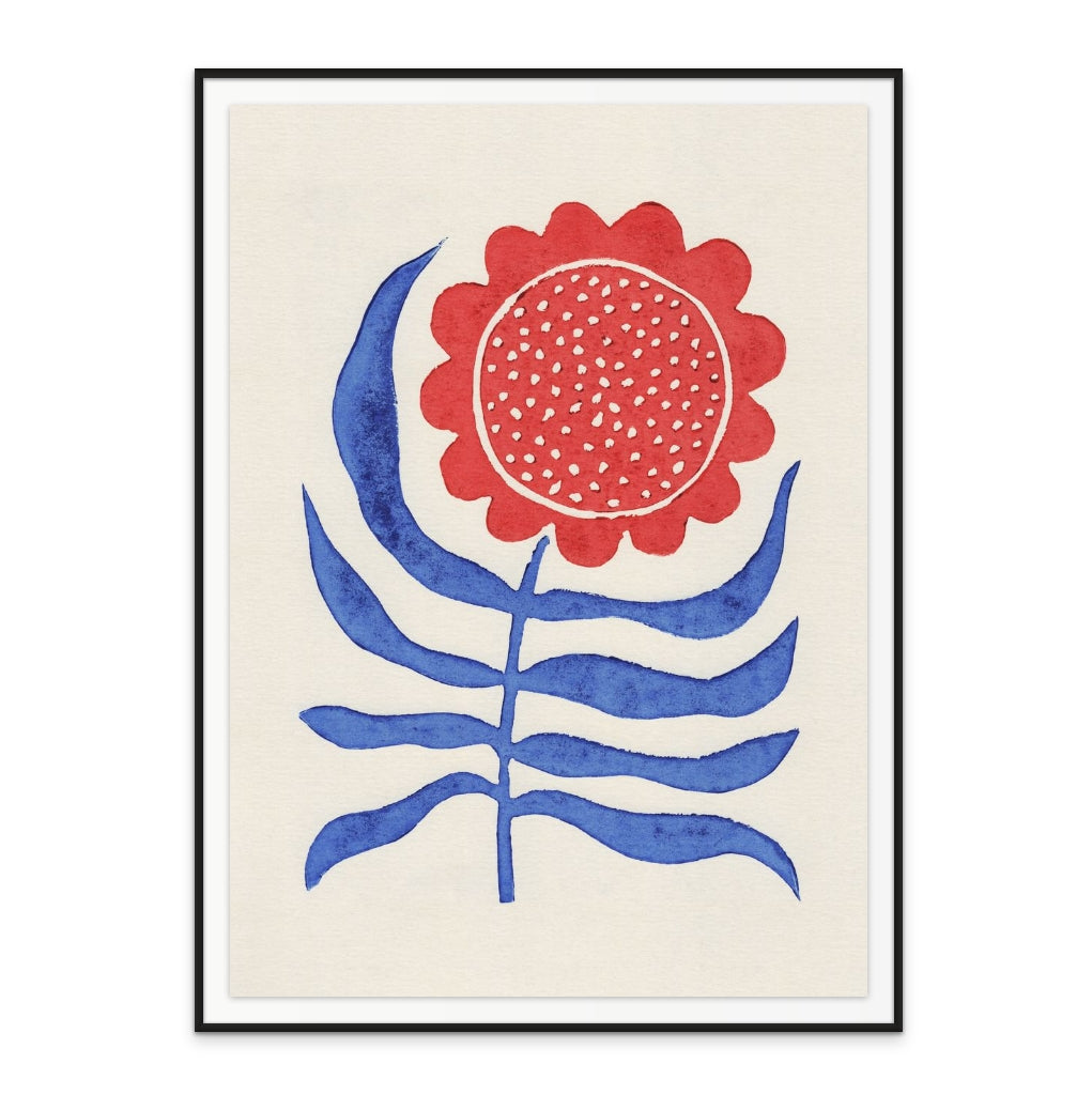 Red Flower / Lino Art Print