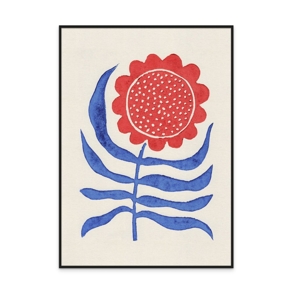 Red Flower / Lino Art Print