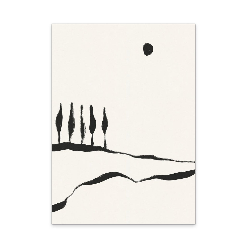 Minimal Line Landscape #1 Art Print