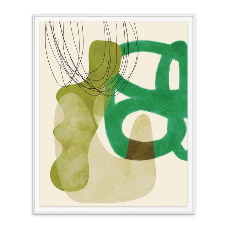 Painted Lines Green Tan Kopie Art Print