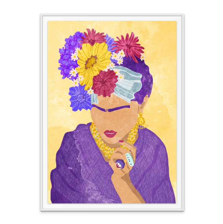 Frida and flowers Art Print