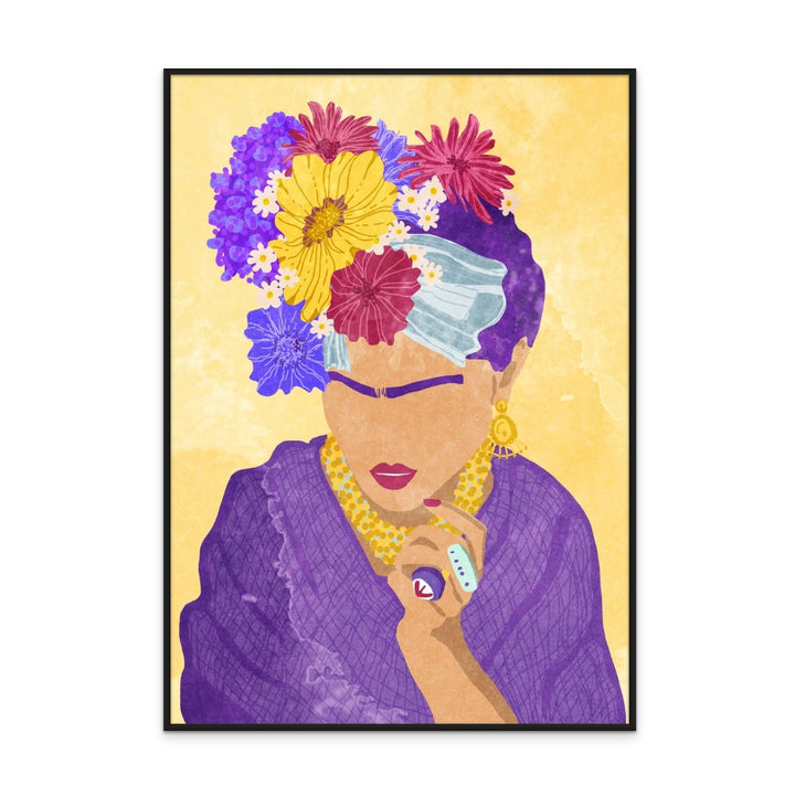 Frida and flowers Art Print