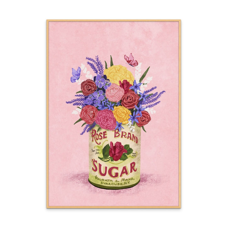 Flowers In a vintage can Art Print