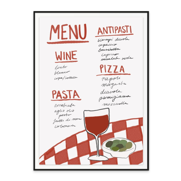 Italian Menu Art Print