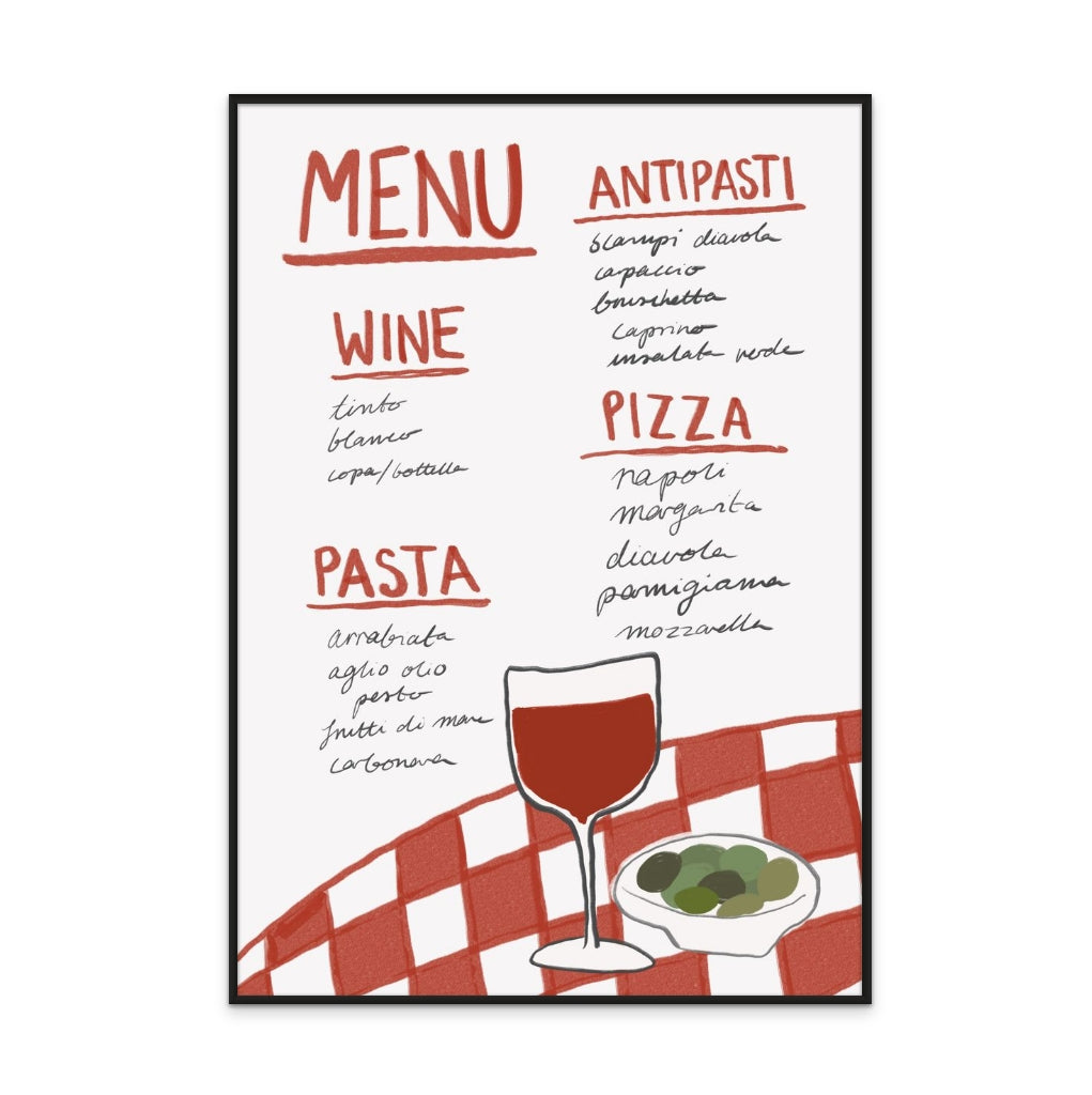 Italian Menu Art Print