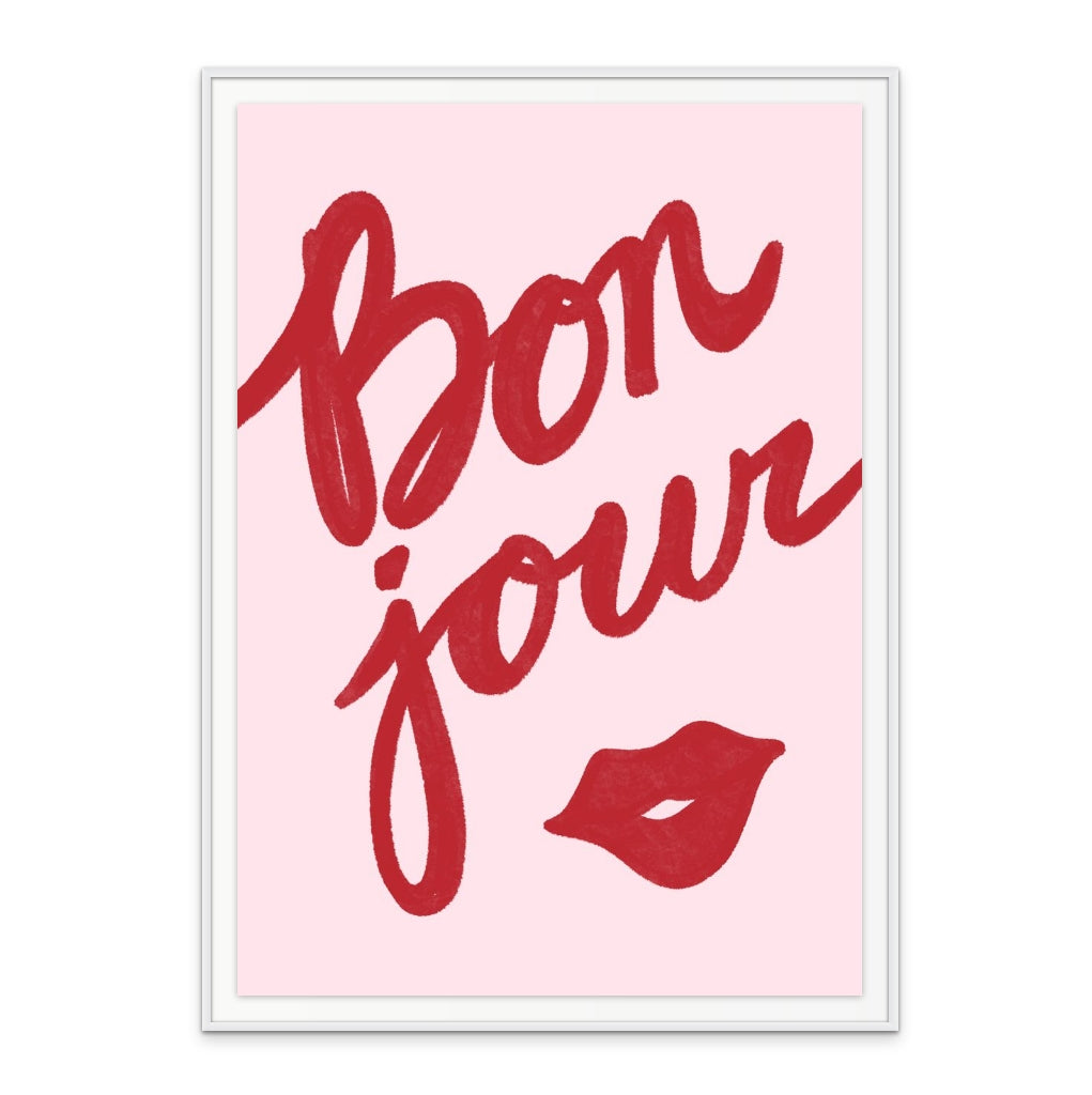 Bonjour Lip Art Print