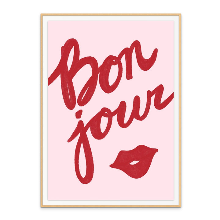 Bonjour Lip Art Print