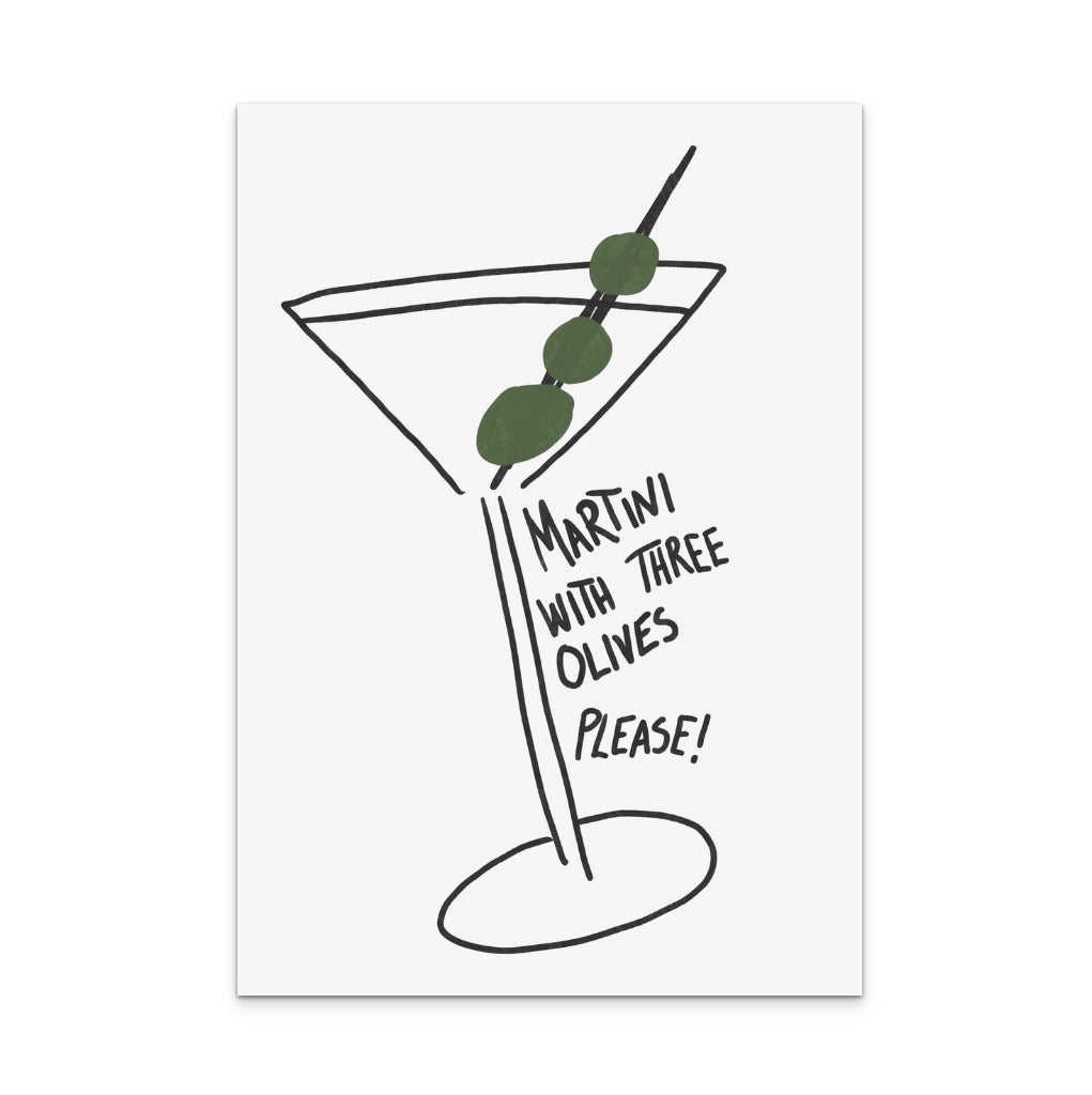 Martini Three Olives Art Print