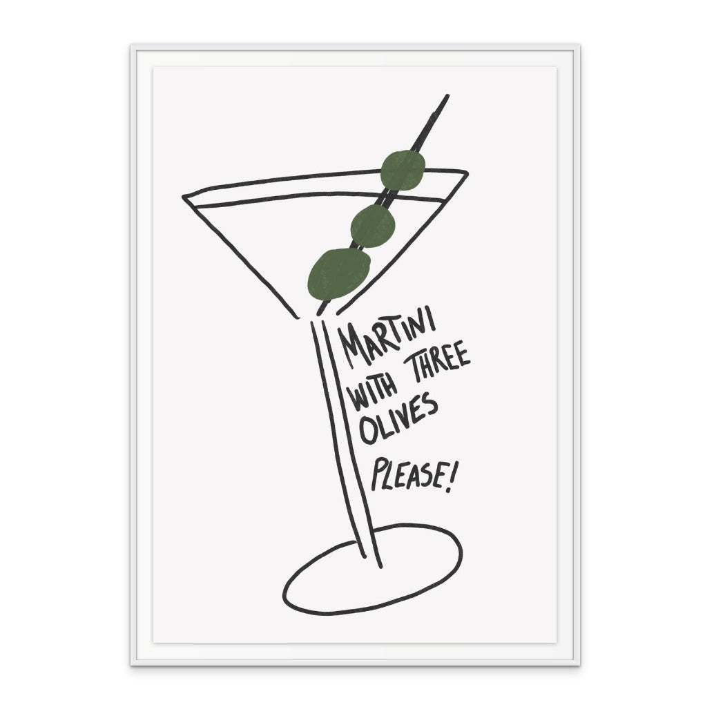 Martini Three Olives Art Print