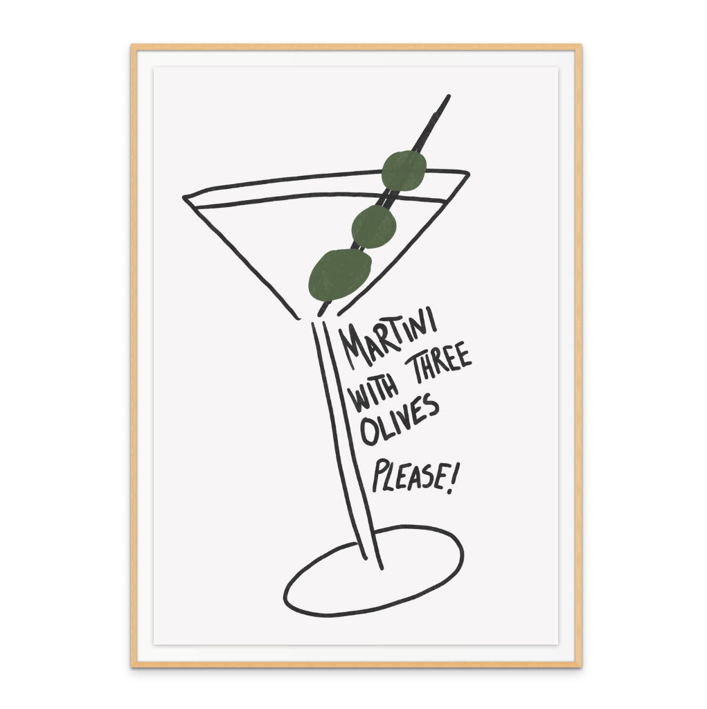 Martini Three Olives Art Print