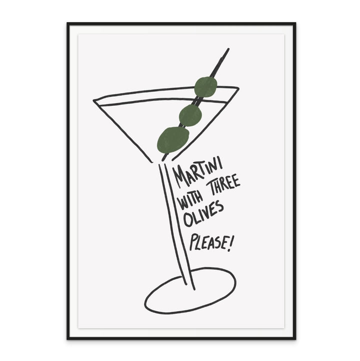 Martini Three Olives Art Print