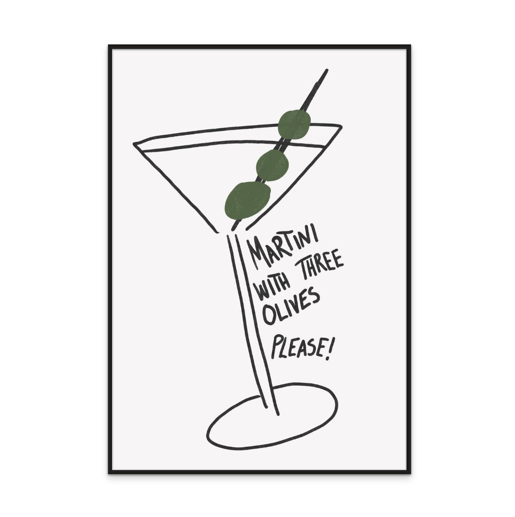 Martini Three Olives Art Print