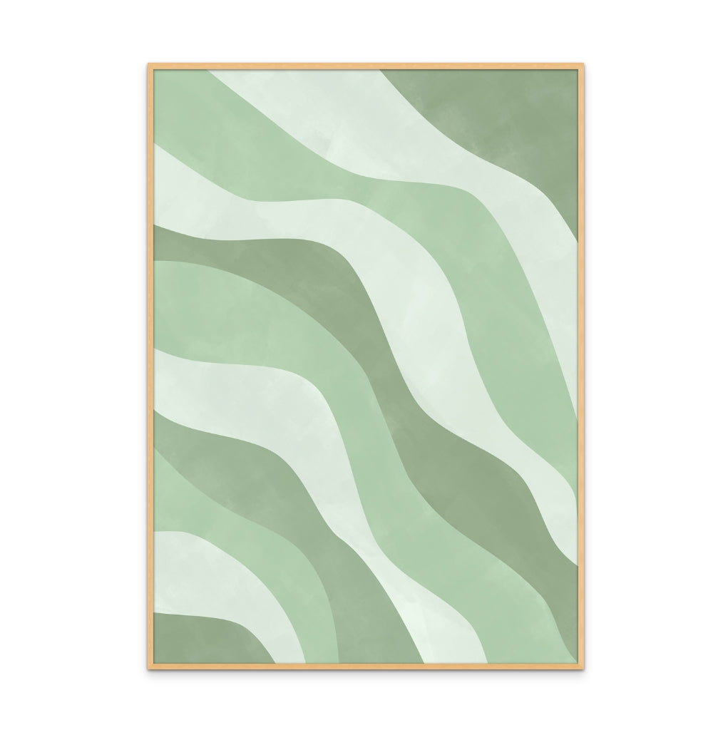 Green waves Art Print