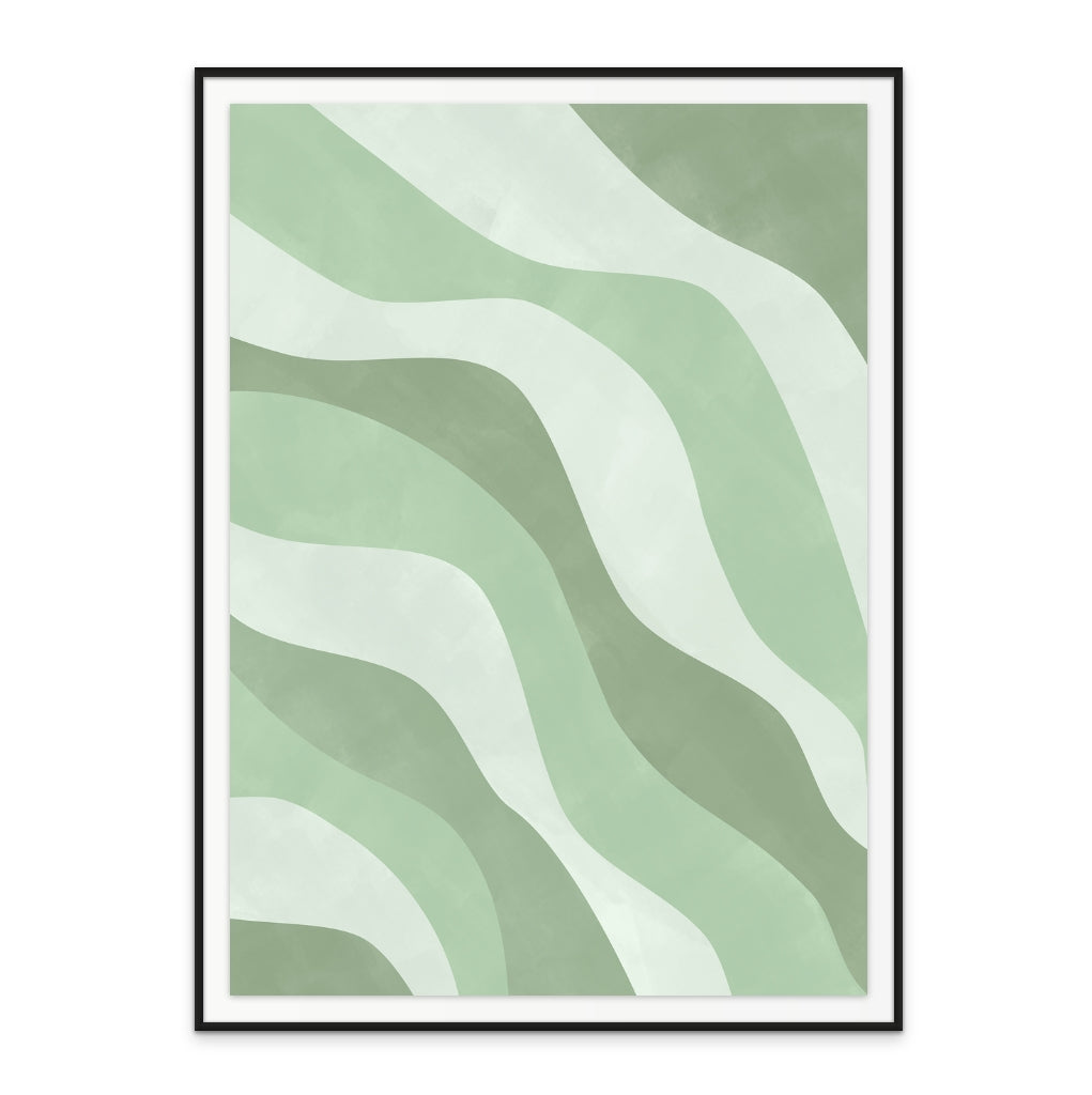 Green waves Art Print