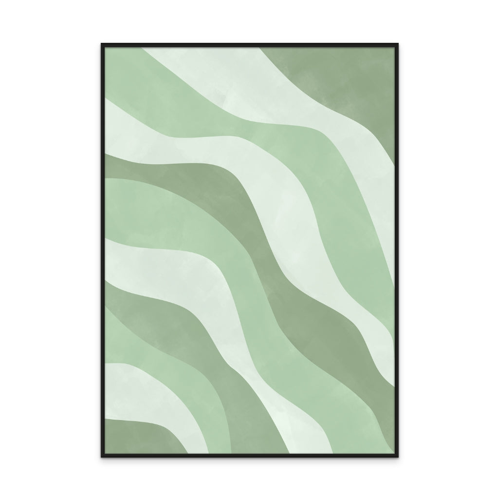 Green waves Art Print