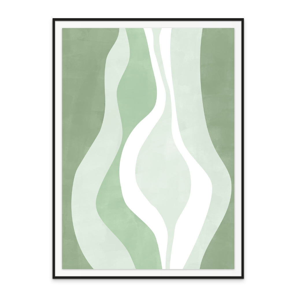 Green waves 2 Art Print