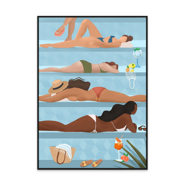 Ladies by the pool Art Print