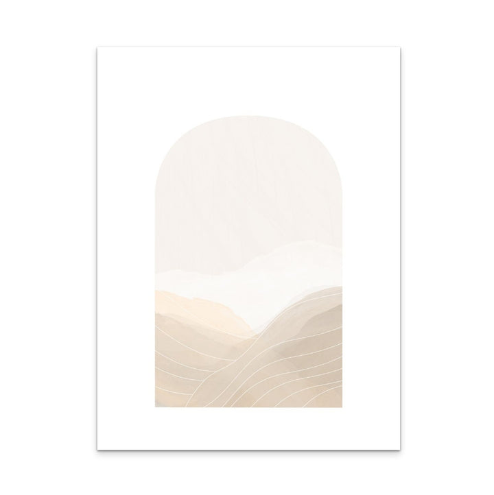 Beige Abstract Landscape Art Print