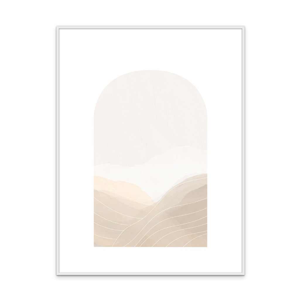 Beige Abstract Landscape Art Print