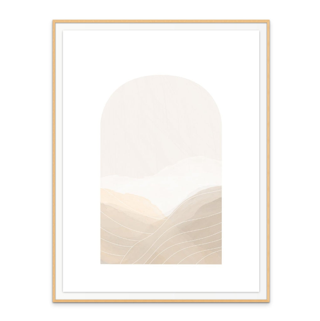 Beige Abstract Landscape Art Print