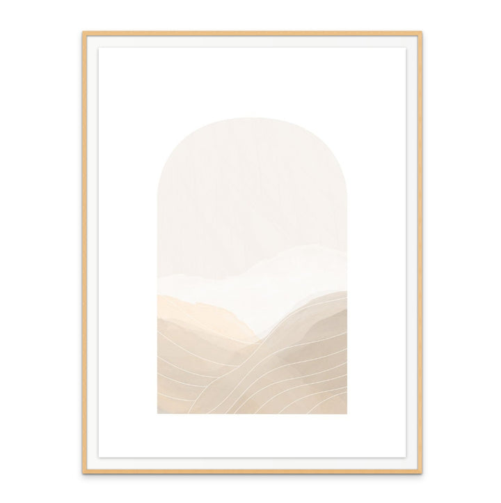 Beige Abstract Landscape Art Print