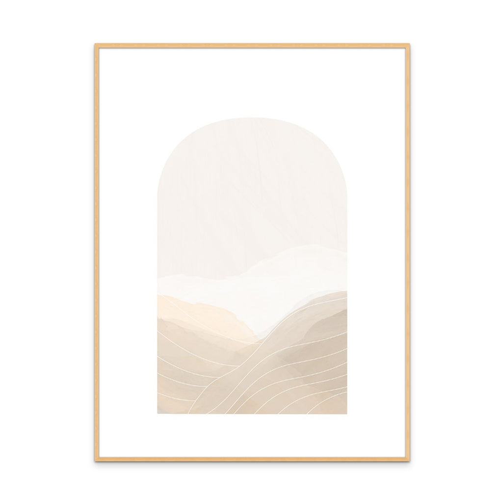 Beige Abstract Landscape Art Print