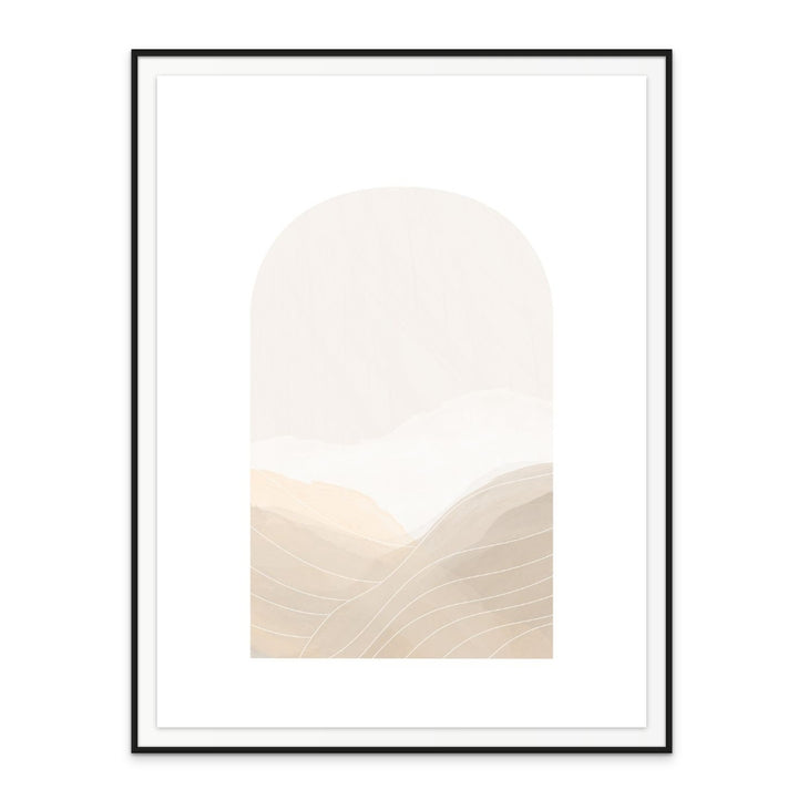 Beige Abstract Landscape Art Print