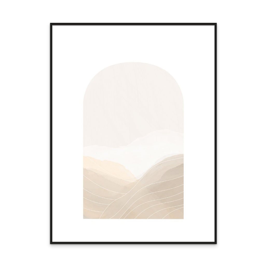 Beige Abstract Landscape Art Print