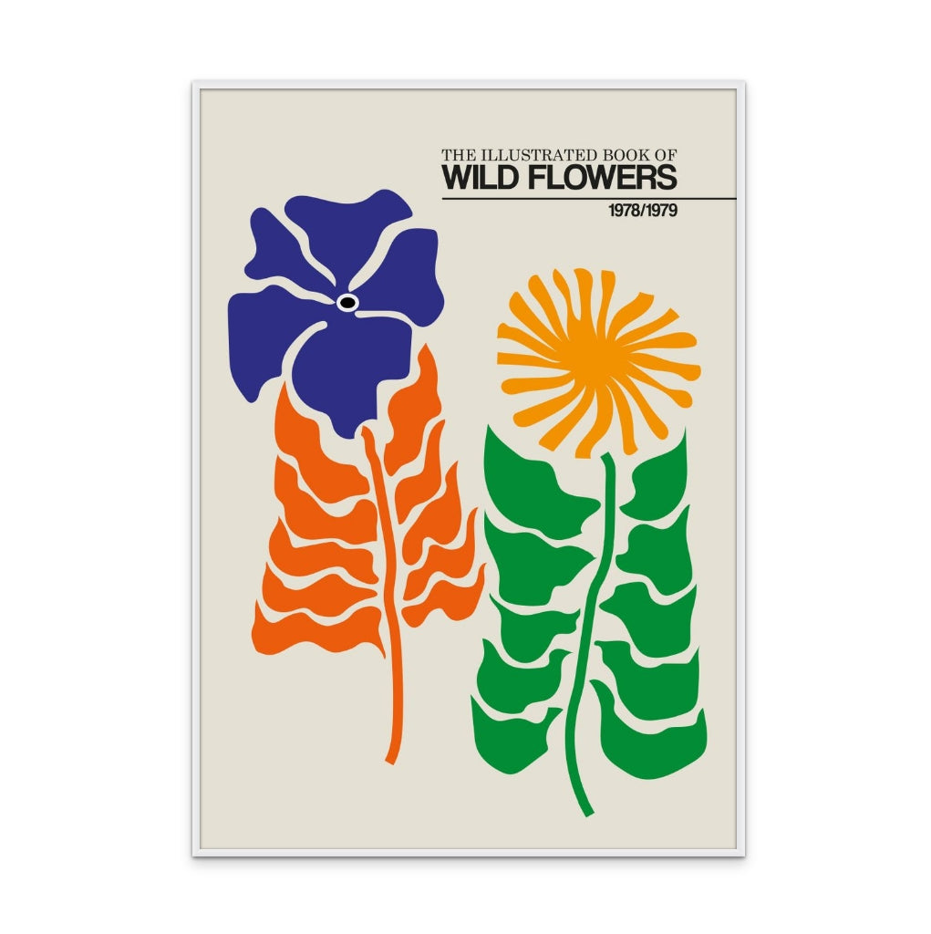 The Illustrated Book Of Wild Flowers Vol.2 Greige Art Print