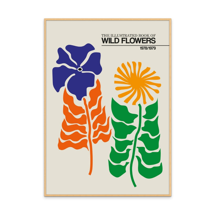 The Illustrated Book Of Wild Flowers Vol.2 Greige Art Print