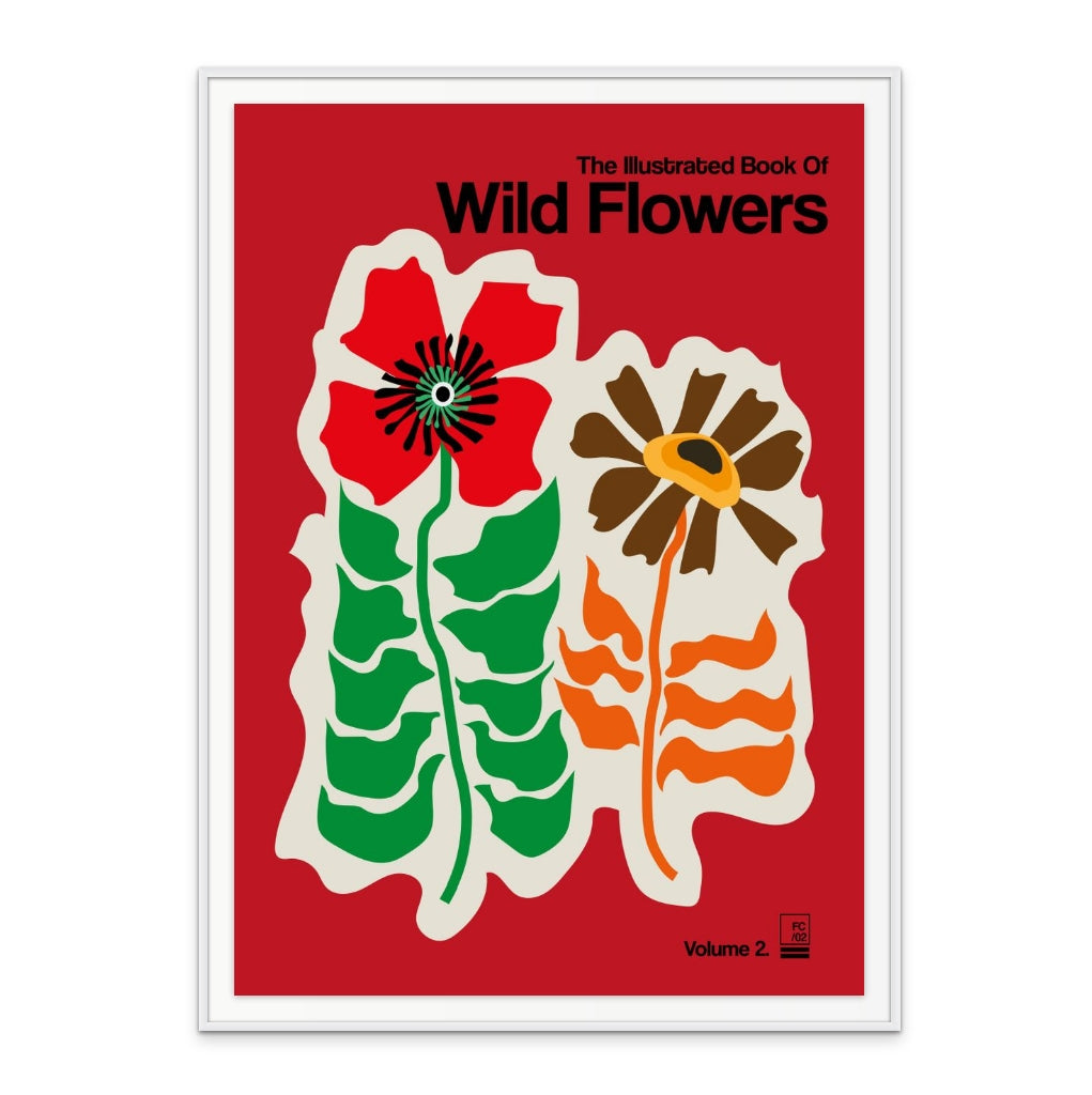 The Illustrated Book Of Wild Flowers Vol.2 Red Art Print