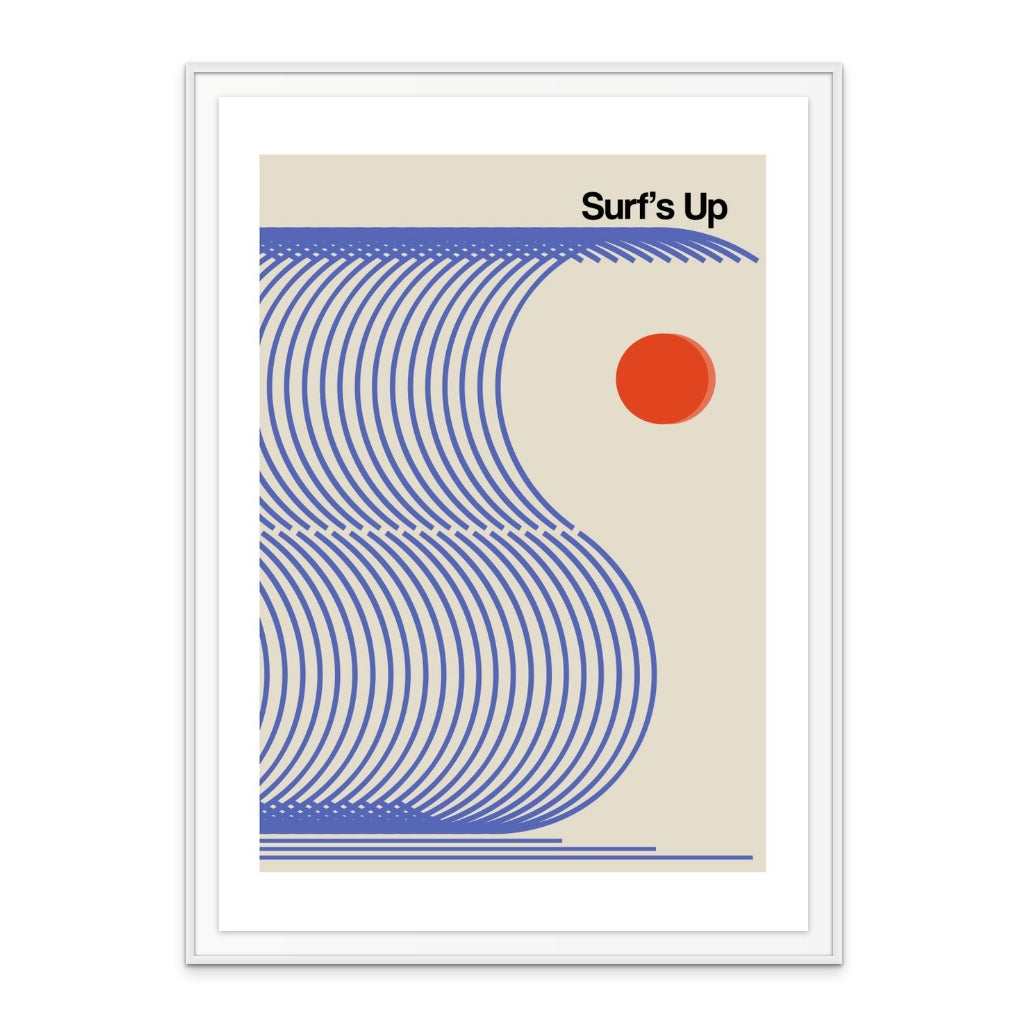 Surf's Up Biscuit Blue Art Print