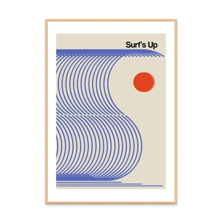 Surf's Up Biscuit Blue Art Print