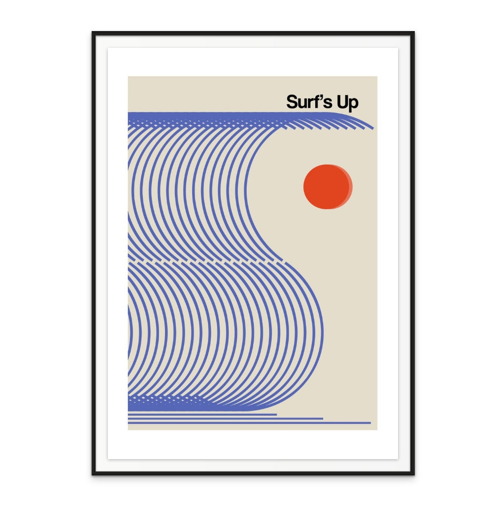 Surf's Up Biscuit Blue Art Print