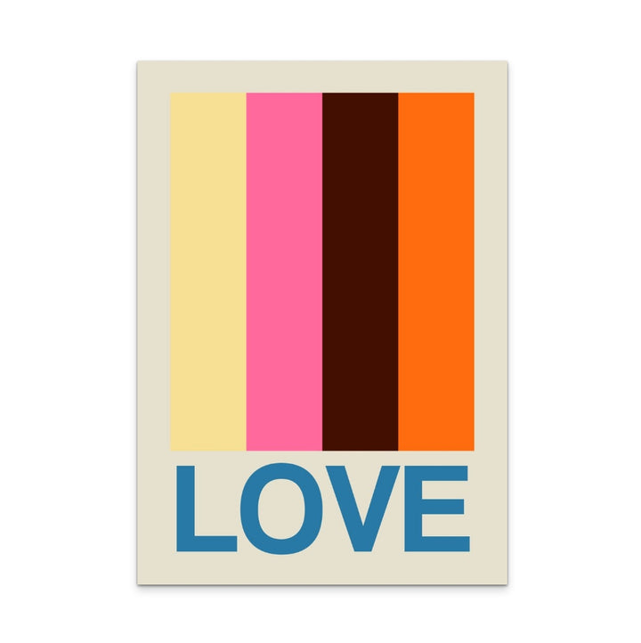 Retro Stripe LOVE Summer Fruits Art Print