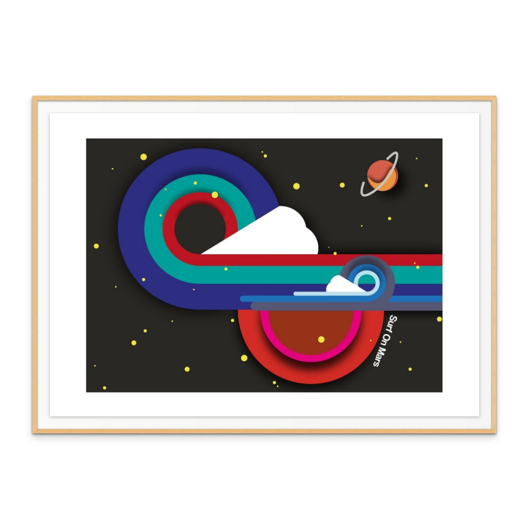 Surf On Mars Art Print