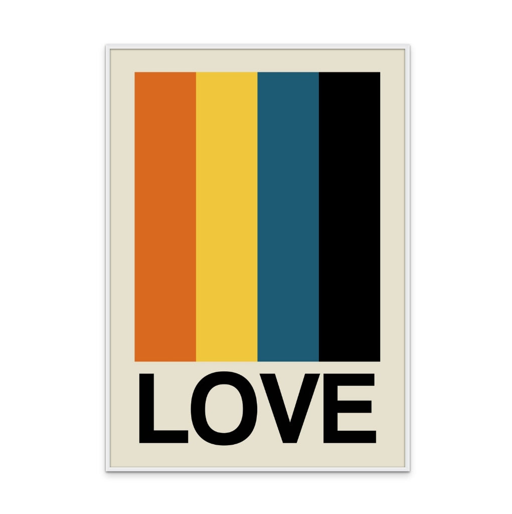 Retro Stripe LOVE Sundaze Art Print